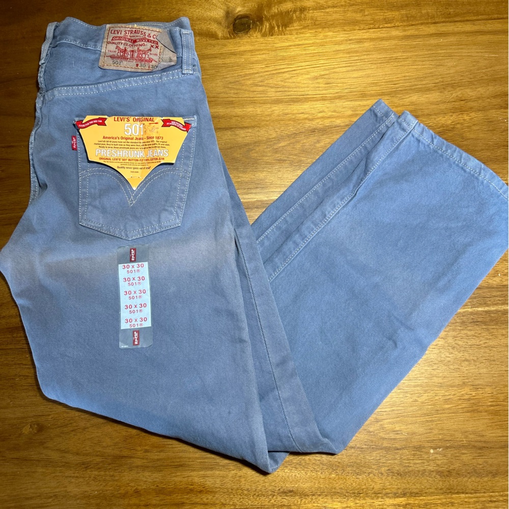 Early 2000s Levi’s Button Fly 30x30 Light Blue Deadstock